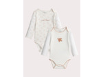Lot de 2 body manches longues à imprimé oiseau pour bébé fille