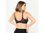 Brassière bretelles croisables maintien fort femme, Noir