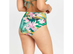 Bas de maillot de bain culotte taille haute femme - romi tropical vert