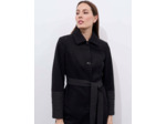 Manteau bi-matière uni NOIR Femme