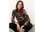 Top manches longues imprimé MARRON Femme