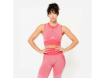 Débardeur crop seamless femme, rouge et rose