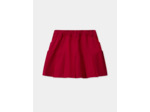 Jupe plissée rouge à poches brodées floral Fille