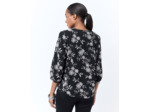 Blouse manches longues imprimé à fleurs NOIR Femme