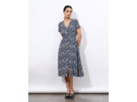 Robe midi imprimé à fleurs MARINE
