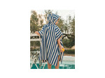 Poncho de bain à capuche rayé bleu pour garçons et bébés