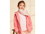 Foulard rose pâle en voile de coton à fleurs