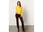 Pull épais uni JAUNE Femme