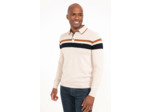Pull col polo rayé Stripe