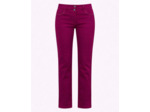 Pantalon 7/8 slim uni AUBERGINE Femme