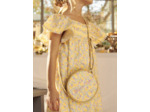 Sac doré pailleté à fleurs