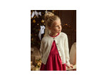 Gilet de Noël écru pour fille avec broderies dorées