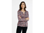 Tee-Shirt Col Mao Imrime Fleurs