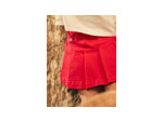 Jupe plissée rouge à broderies florales pour filles