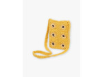Sac besace en crochet jaune moutarde