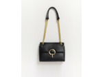 Sac épaule en cuir uni NOIR Femme