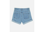 Shorts mom en denim à revers