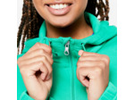 Veste à capuche de fitness manches longues femme, vert émeraude