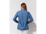 Chemisier manches longues uni BLEU Femme