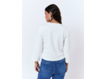 Gilet manches 3/4 uni BLANC Femme