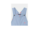 Salopette courte à rayures bleues et broderies florales pour bébé fille