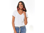 Top manches courtes uni BLANC Femme
