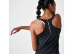 Débardeur running sans couture femme - kiprun run 500 confort noir gris foncé