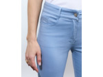 Pantalon pantacourt slim uni BLEU CIEL Femme