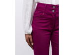 Pantalon 7/8 slim uni AUBERGINE Femme