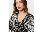 Top manches 3/4 imprimé léopard NOIR Femme