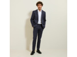 Pantalon de costume uni slim - Bleu foncé