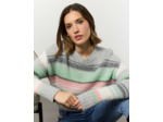 Pull épais rayé GRIS Femme