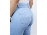 Pantalon pantacourt slim uni BLEU CIEL Femme