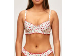 Soutien-gorge corbeille en popeline de coton à motif fraises