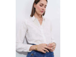 Chemisier manches longues uni BLANC Femme