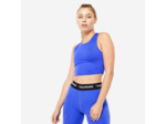 Débardeur crop top fitness femme, bleu