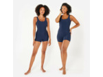 Maillot de bain 1 pièce shorty natation Femme - Dova bleu marine