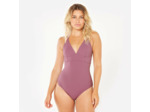 Maillot de bain 1 pièce texturé surf Femme - Bea violet rosewood