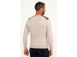Pull col rond uni suede