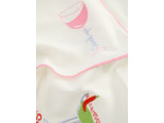 Lot de 2 serviettes brodées à surpiqûres contrastées