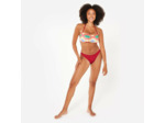 Bas de maillot de bain tanga texturé surf Femme - Lulu rouge cerise