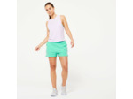 Short fitness femme coton avec poche - 520 vert menthe