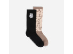 Chaussettes mi-mollet, noir et marron, lot de 2