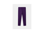 Lot de 2 leggings violets à pois ou bleus unis doublés pour filles