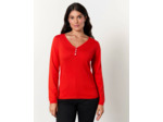 Pull fin uni ROUGE Femme