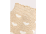 Chaussettes chaudes beige antidérapantes à motif cœur pour bébé fille