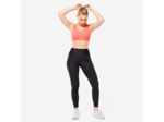 Brassière sans couture dos nageur maintien modéré Femme, Rose corail