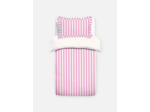 Parure de lit simple réversible à rayures