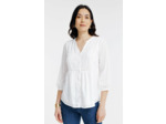 Blouse boutonnée col mao avec broderie