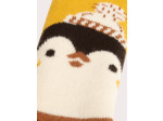 Chaussettes jaunes à motif pingouin antidérapantes